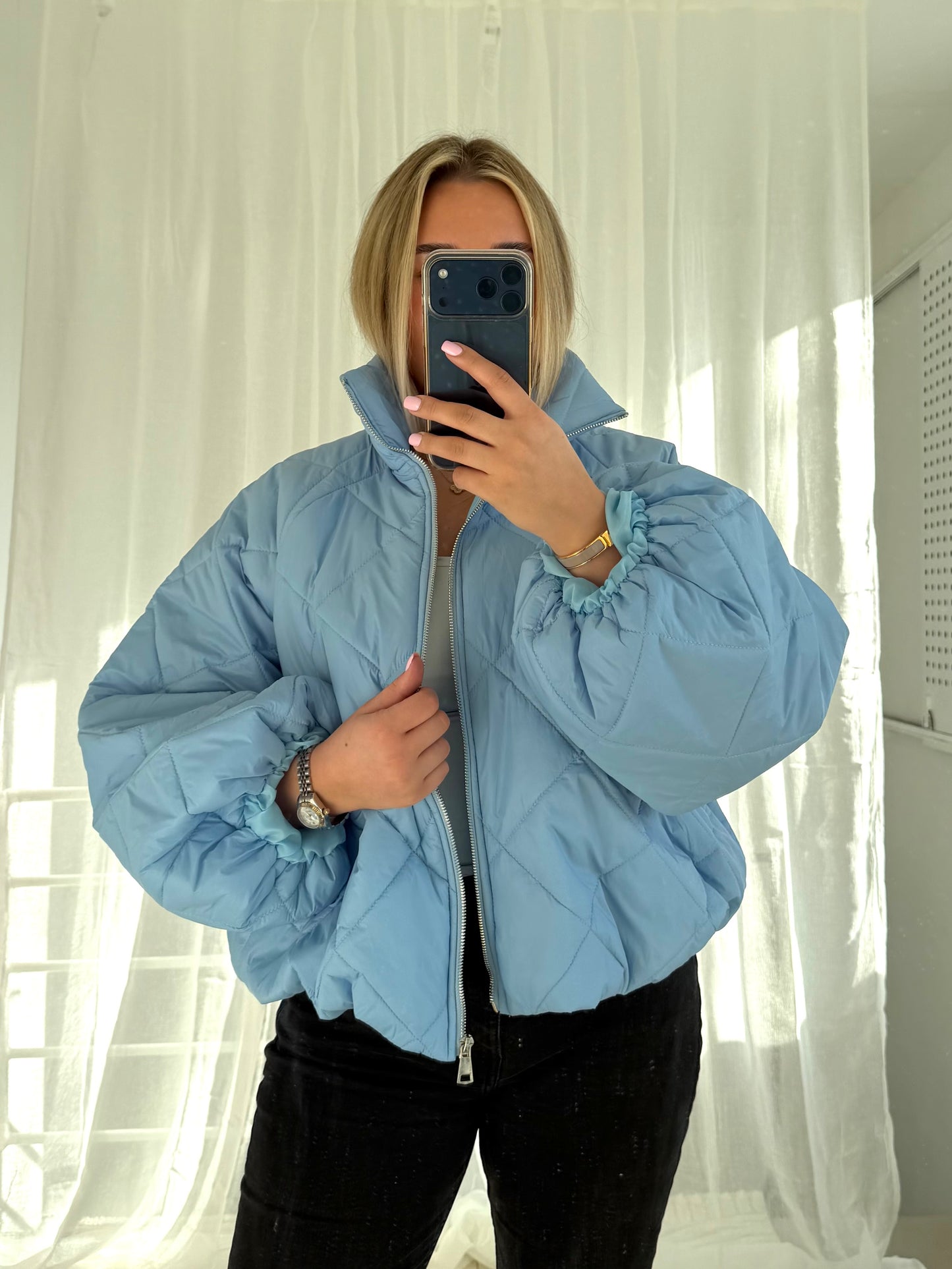 Pufferjacke in Blau