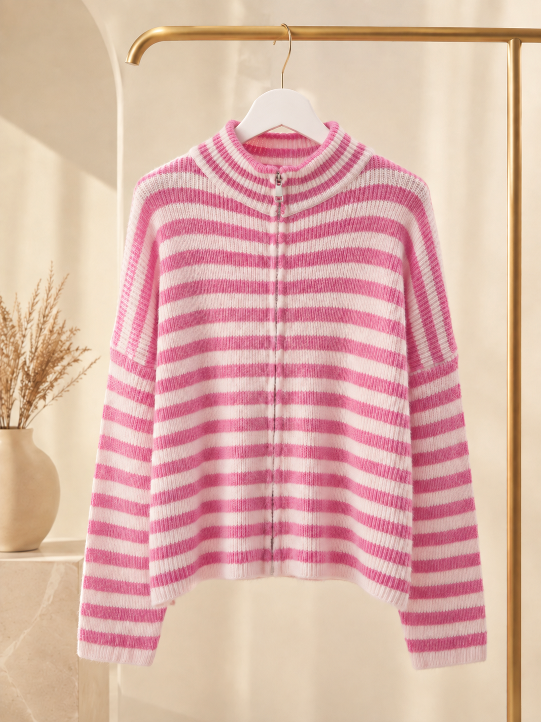 Streifi Pullover Rosa
