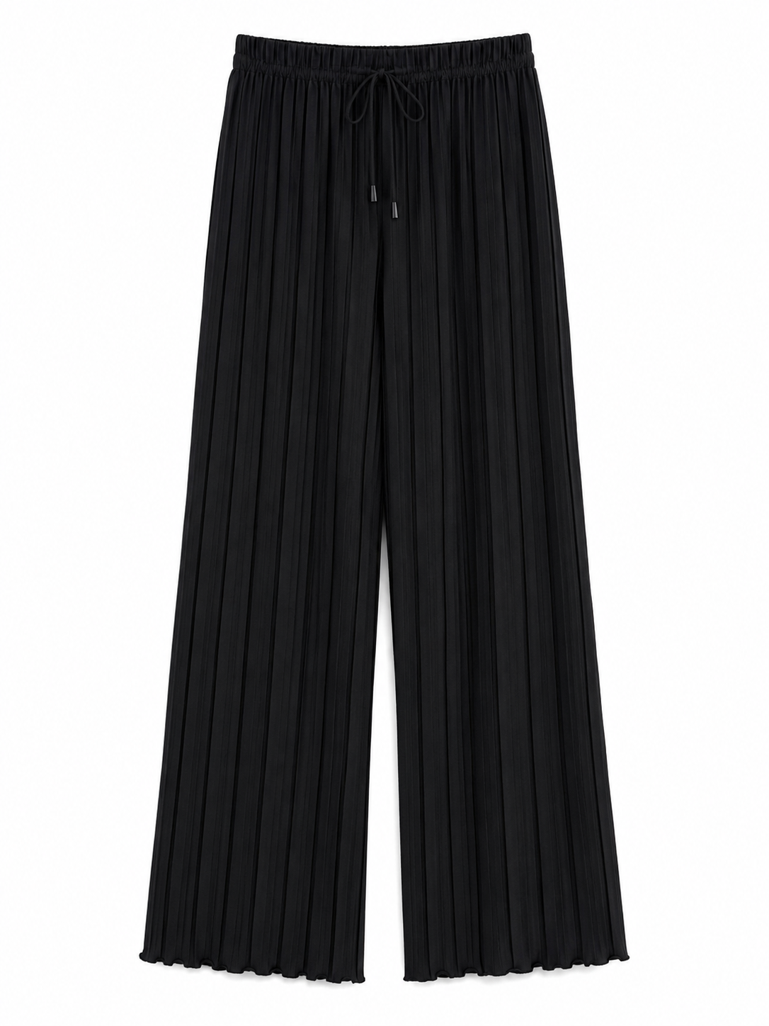Schwarze Plissee-Hose