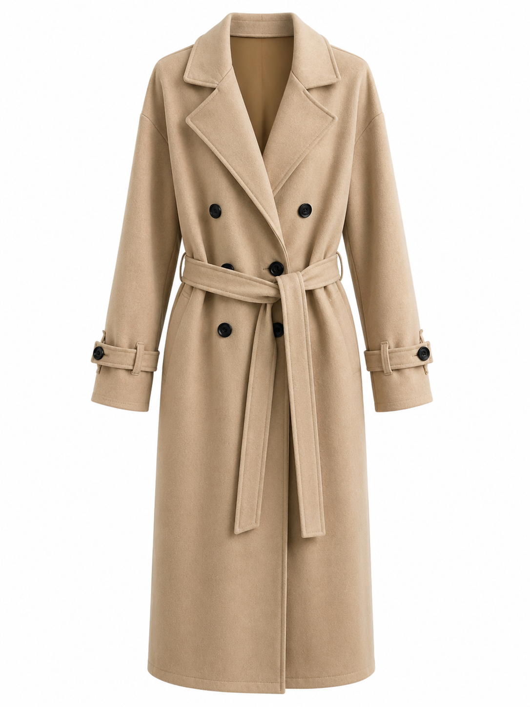Langer Trenchcoat mit Gürtel