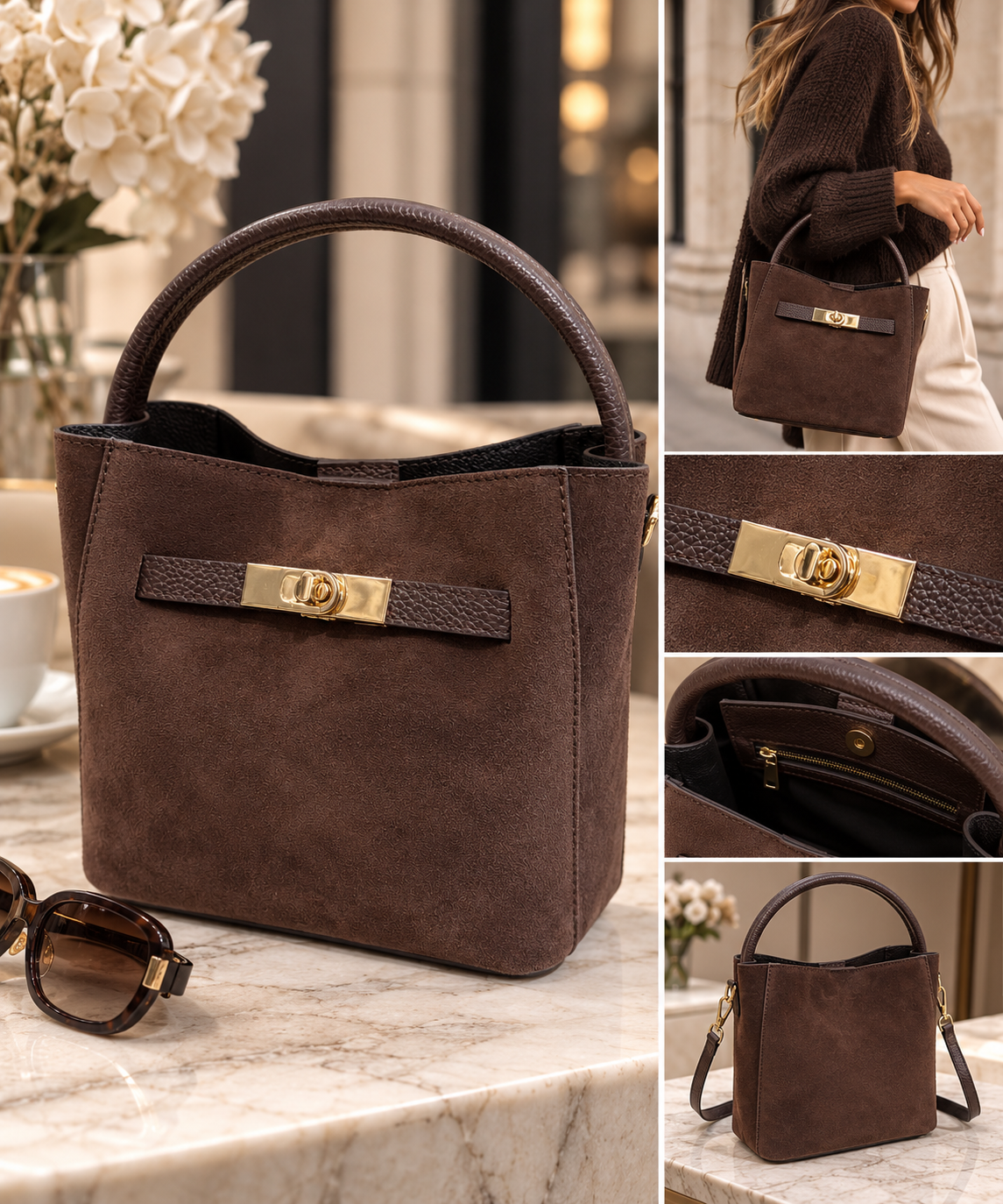 Cora Wildleder Handtasche