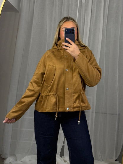 Wildleder Jacke in Camel