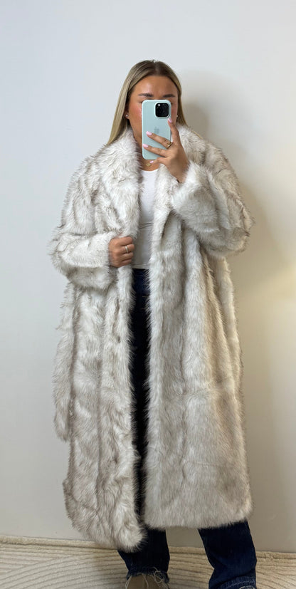 Fellmantel Weiß Lang