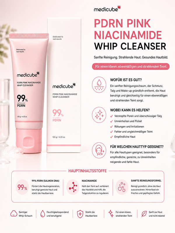 Medicube PDRN PINK NIACINAMIDE WHIP CLEANSER