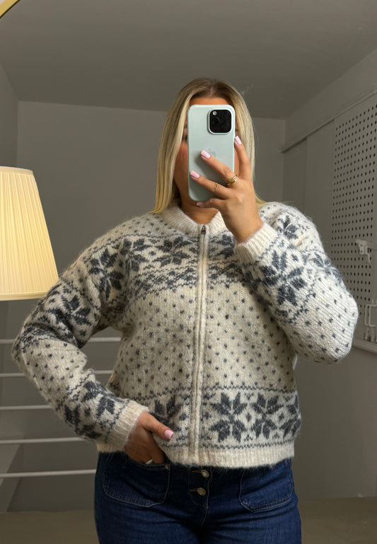 Cardigan Snow in Creme Weiß