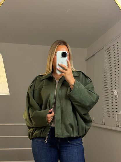 Wildleder Jacke Nala in Khaki