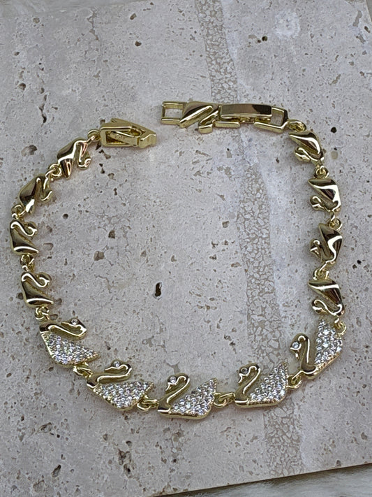 Swan Gold Armband