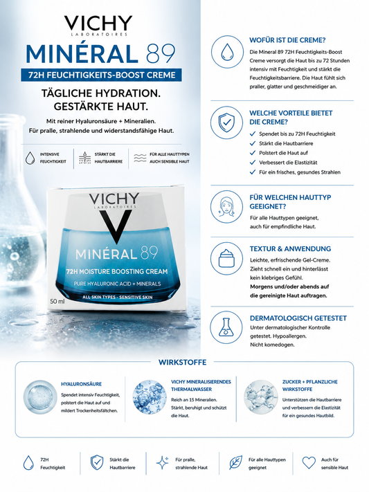Vichy 72H Feuchtigkeits Boosting Creme