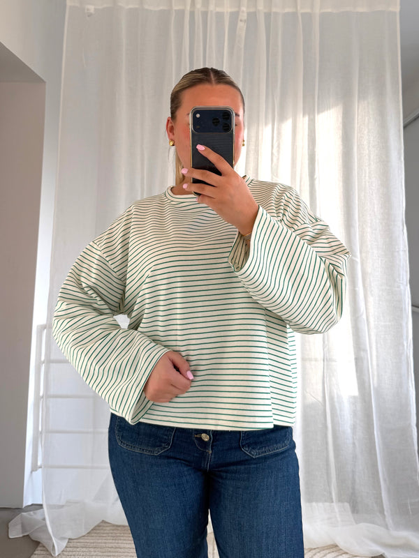 Langarm Oberteil in Creme Grün