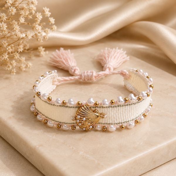 Muschel Armband in Weiß