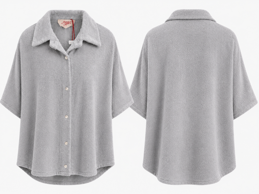 Frottee Bluse Mila Grau