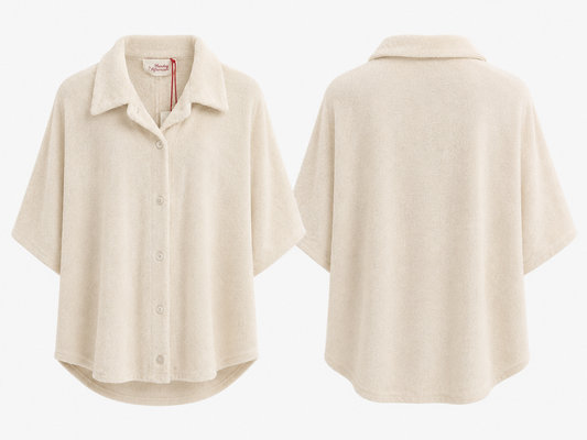Frottee Bluse Mila beige