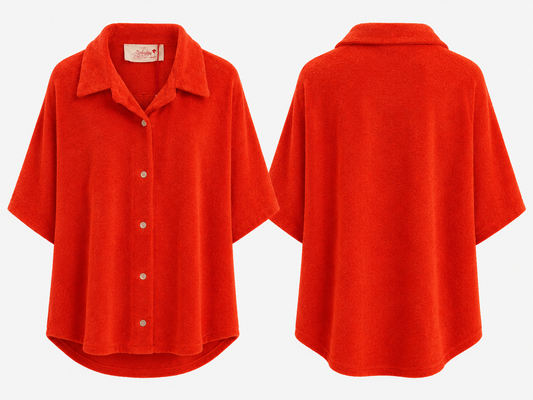 Frottee Bluse Mila in Orange