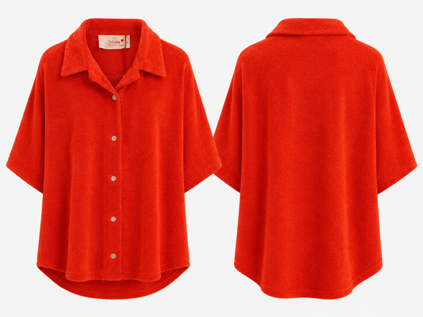 Frottee Bluse Mila in Orange
