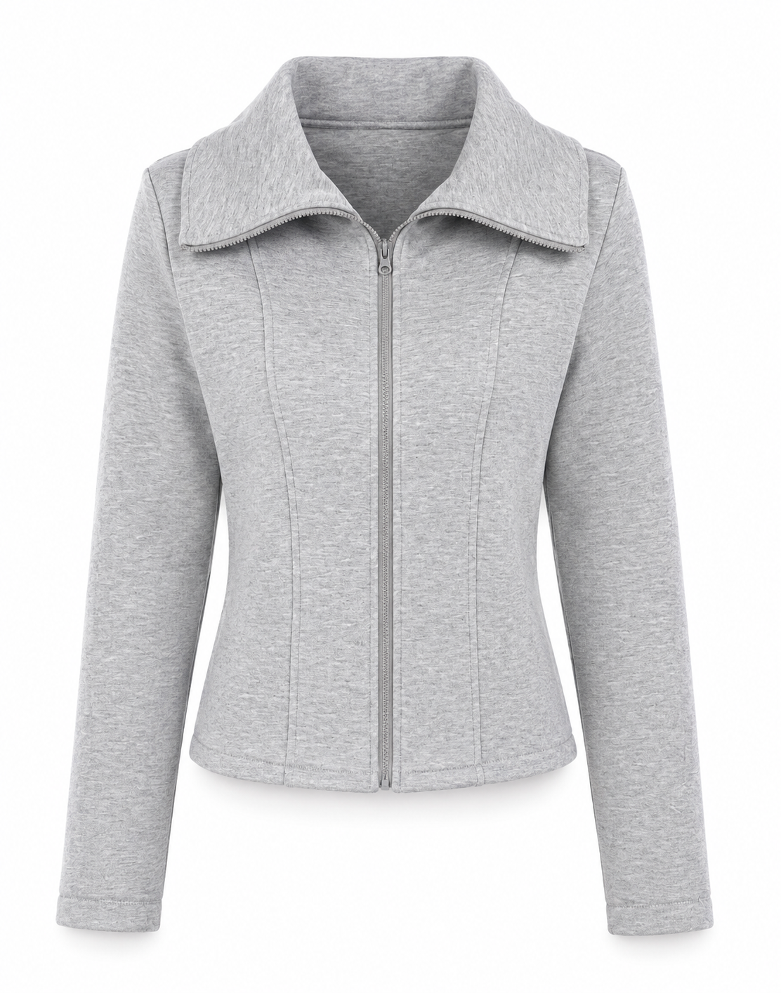 Graue Kurzjacke mit Reißverschluss