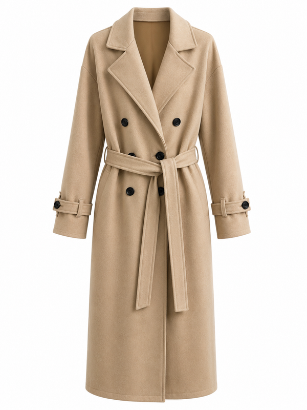 Langer Trenchcoat mit Gürtel
