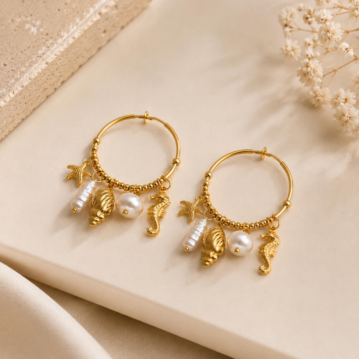 Goldene Ocean Creolen