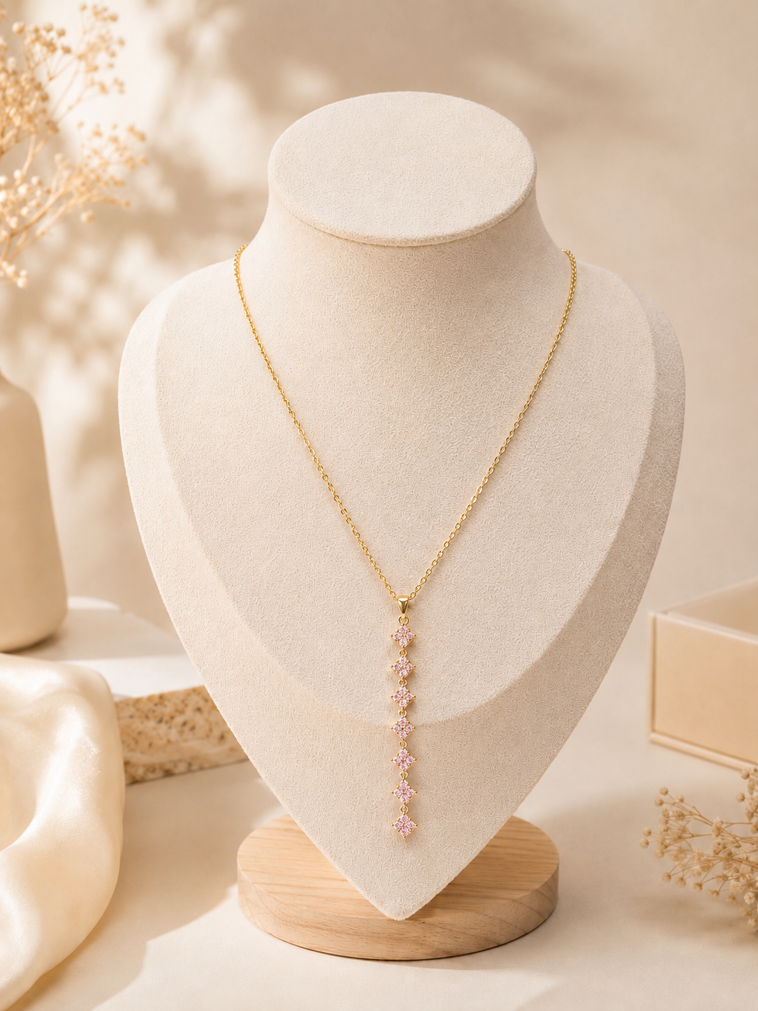 Crystal Drop Halskette Rosa