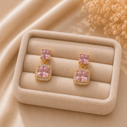 Diamond Glow Rosa Ohrringe