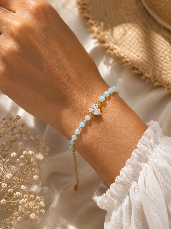 Sky Crystal Heart Armband