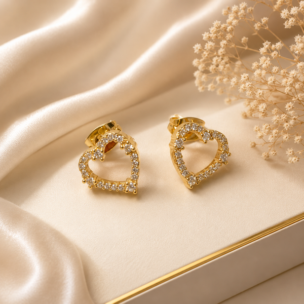 Golden Heart Sparkle Ohrringe