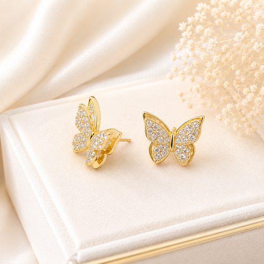 Golden Butterfly Sparkle Ohrringe