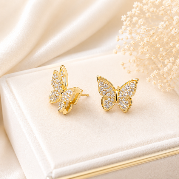 Golden Butterfly Sparkle Ohrringe
