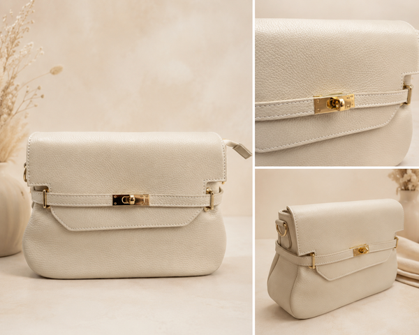 Echtleder Tasche Mimi in Creme