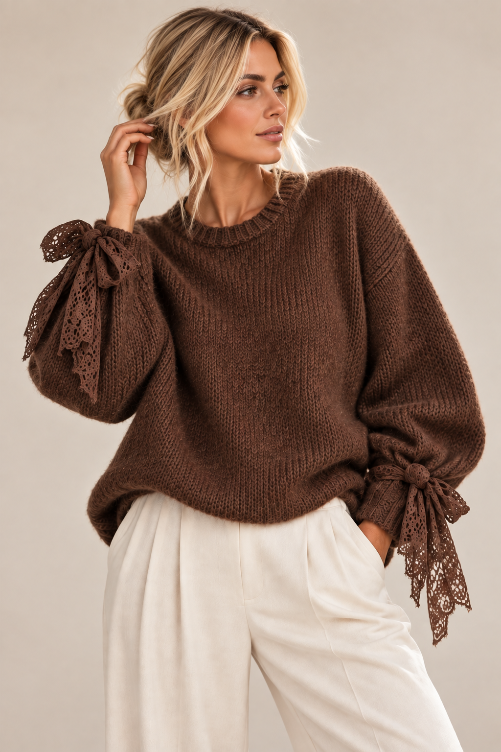 Bella Pullover mit Röschenärmel